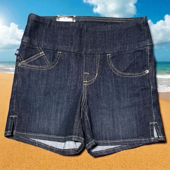 Rock & Republic Shorts Size 2 Blue Resident Hottie Fever Pull-On Mid Rise NWT - Picture 1 of 4